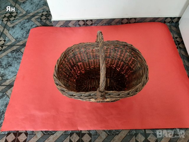  Стара Ретро Дървена Кошница от Ракита/Върба от 1960-те , снимка 6 - Други ценни предмети - 35434749