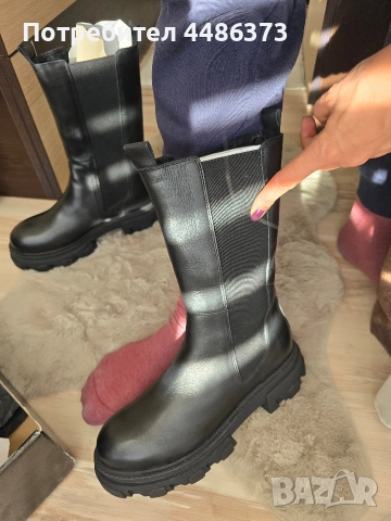 български боти от естествена кожа, снимка 3 - Дамски боти - 52923900