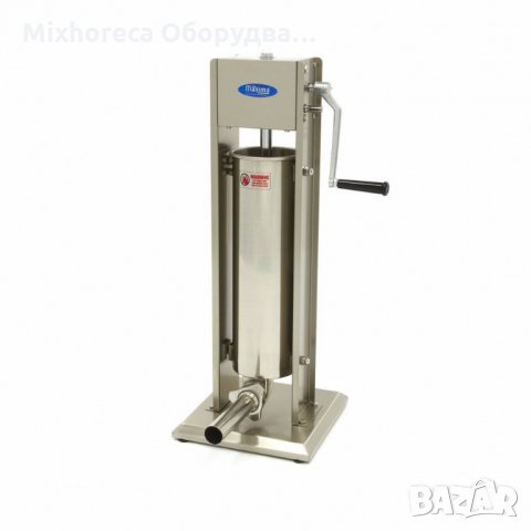 Машина за пълнене на наденици 7л - вертикална - от неръждаема стомана- с включени 4 приставки