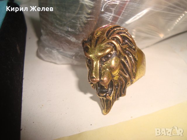 ЛЪВ ПРЪСТЕН ЛЪВСКА ГЛАВА МЕДЕН БРОНЗИРАН ФИГУРАЛЕН МАСИВЕН ЕФЕКТЕН МОДЕН 27208 , снимка 3 - Пръстени - 35101057