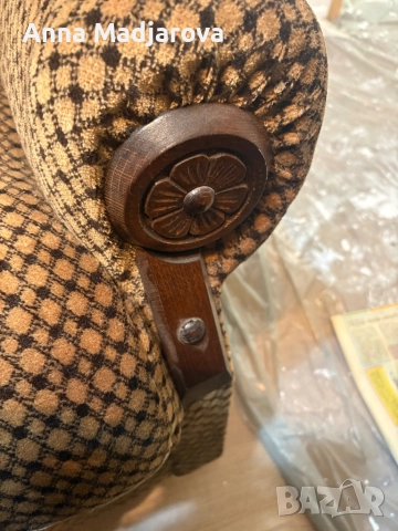 Ретро диван 4 места + фотьойл и табуретка