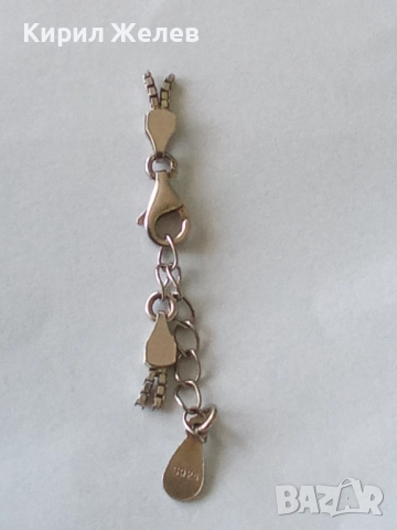 Сребърна карабинка закопчалка 35465, снимка 4 - Колиета, медальони, синджири - 52243643