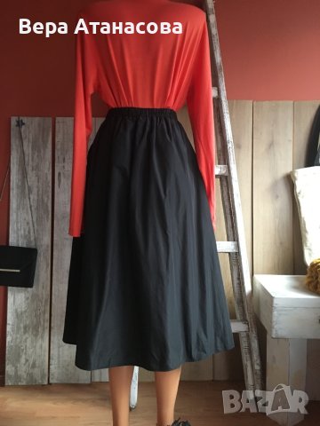 👢 H&M💃🏻 Красива, шушлякова пола с висока талия👜 миди дължина🤎, снимка 3 - Поли - 43906670