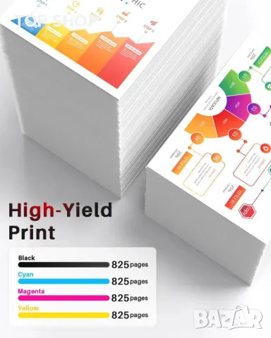 Halloya 912XL мастилени касети за HP 912 XL за OfficeJet 8010 и OfficeJet Pro 8022 (4 касети), снимка 2 - Консумативи за принтери - 49340602