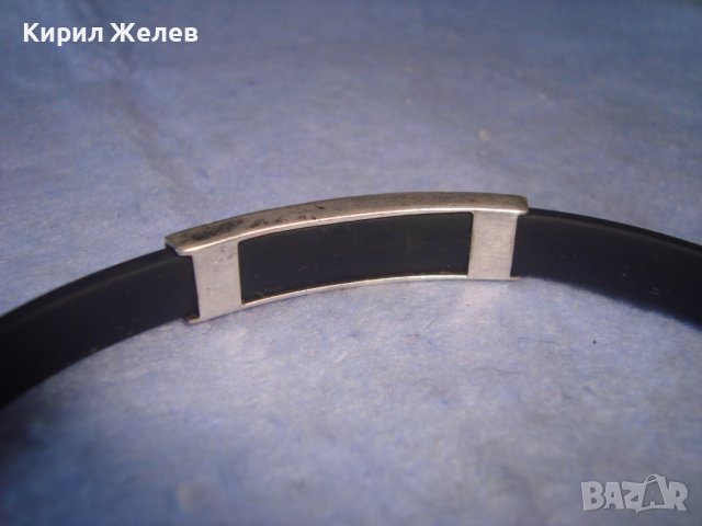 ФЕШЪН АРТ СРЕБЪРНА ГРИВНА СРЕБРО 925 със СИЛИКОНОВА КАИШКА 27236, снимка 13 - Гривни - 36867742