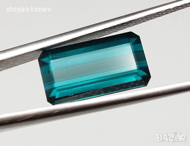 Изключителен чист зелено син индиголин турмалин 3.19кт.! Сертифициран! нов!, снимка 3 - Други - 53421491