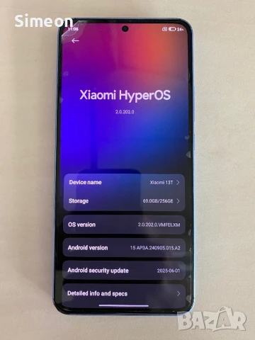 Xiaomi 13T 256, 8 син + зарядно и кутия, снимка 1