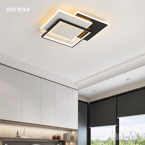 Модерна ЛЕД LED таванна лампа, полилей 3 цвята дистанционно 217, снимка 3 - Лампи за таван - 51536606