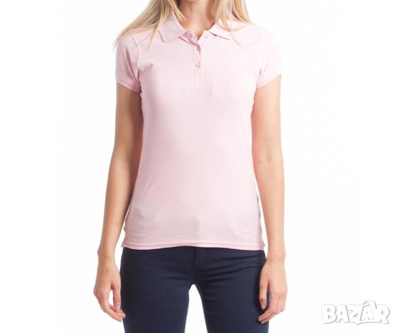 Дамска памучна блуза в розово Polo Club - S, снимка 1 - Блузи с дълъг ръкав и пуловери - 43114011