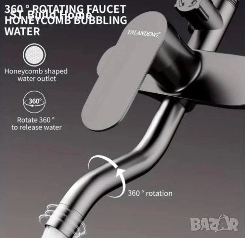 Луксозен сив душов комплект за баня, снимка 4 - Душове - 51487026