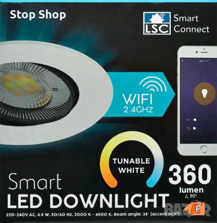 LSC Smart Connect LED Downlight смарт луничка, снимка 1 - Лампи за таван - 44029178