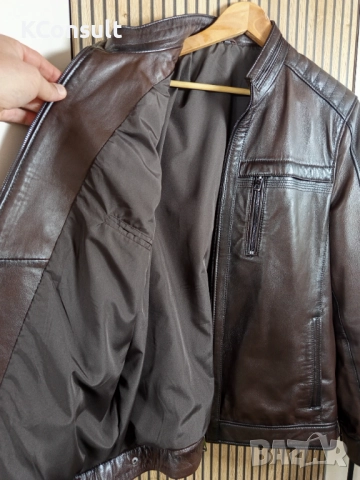 Чисто ново мъжко кожено яке от естествена кожа 