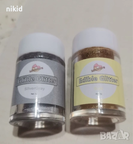 ядивен глитер брокат брокатен прах дъст сребро злато консумация декор торта торти десерти сладкарски, снимка 9 - Хранителни добавки - 51956351