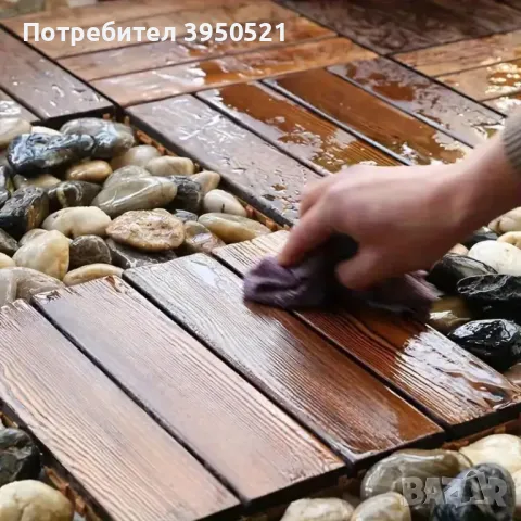 Дървени декинг плочки за двор или тераса, кафяви WPC плочи, 30х30 см, снимка 2 - Други - 49833232