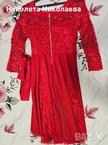 Дамска червена рокля , снимка 4 - Рокли - 47974164