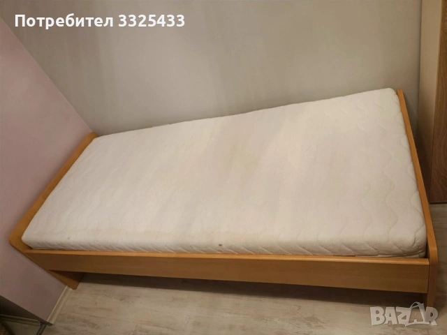 Продавам единично легло с матрак, снимка 2 - Спални и легла - 53051911