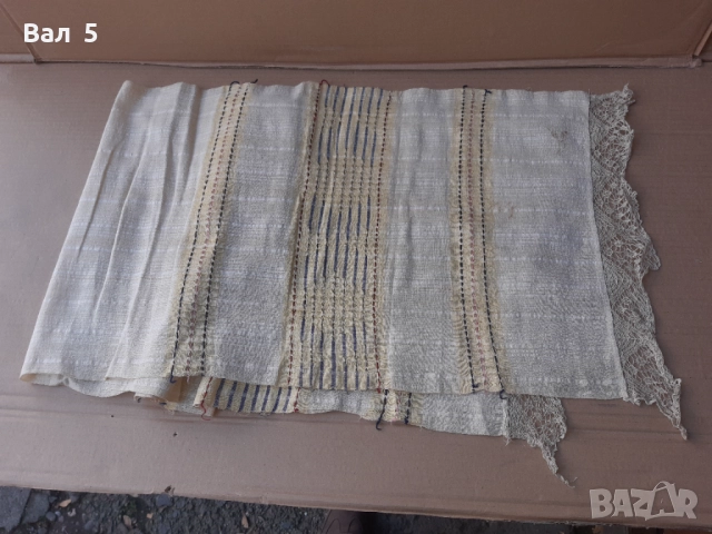 Автентичен тъкан кенарен месал с дантела , обредна кърпа, снимка 4 - Антикварни и старинни предмети - 52249041