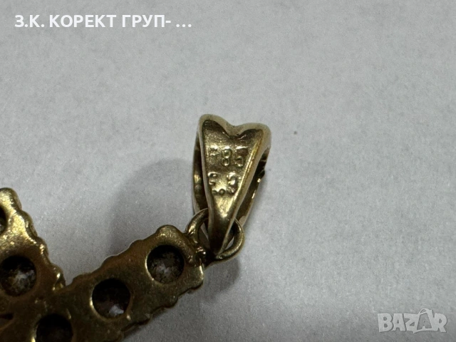 Златна висулка кръст 14К, снимка 5 - Колиета, медальони, синджири - 53037815