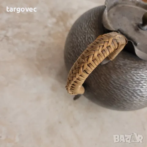 рядък ръчно изработен посребрен чайник, снимка 6 - Антикварни и старинни предмети - 48647662