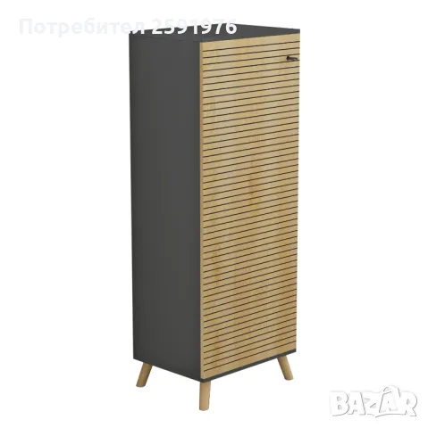 Шкаф за обувки Puzzle-home HM8954, ПДЧ, Антрацит, 50Χ38Χ135Hcm., снимка 1