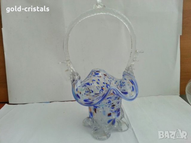 Стъклениа кошница купа фруктиера бонбониера , снимка 10 - Антикварни и старинни предмети - 27310038