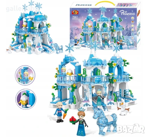 Снежен замък с 6 фигурки – 504 части, тип Lego Frozen стил, снимка 7 - Конструктори - 48228513
