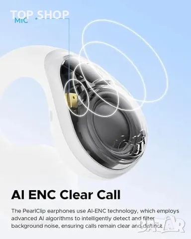 Безжични Bluetooth слушалки SoundPEATS PearlClip, бели, снимка 6 - Безжични слушалки - 49445128