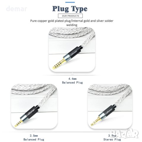 Резервни кабели за слушалки GUCraftsman5N OFC сребърно покритиe+графен, снимка 6 - Други - 43228004