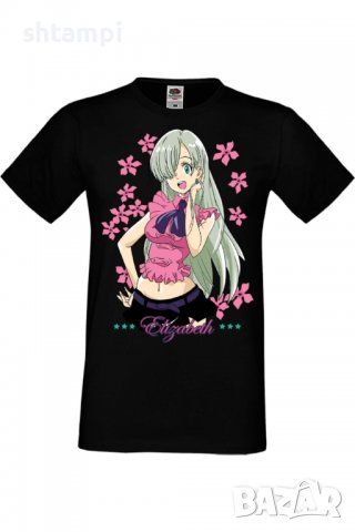 Мъжка тениска The Seven Deadly Sins Elizabeth Liones,Анимация,игра,Празник,Повод,, снимка 2 - Тениски - 38123023