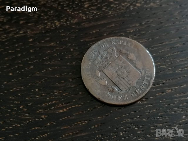 Монета - Испания - 10 сентимос | 1878г., снимка 1 - Нумизматика и бонистика - 28259595