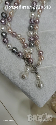 Елегантно колие с перли , снимка 2 - Колиета, медальони, синджири - 53193576