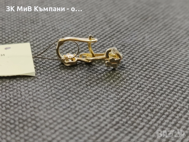 Чисто нови златни детски обеци 1.22гр-14к