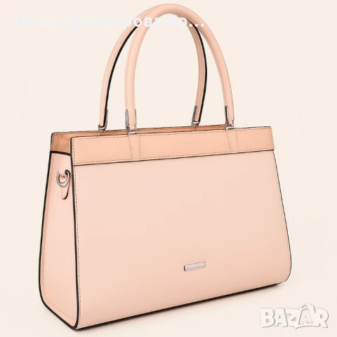 Модерна дамска чанта с двуцветен дизайн, снимка 4 - Чанти - 50690746