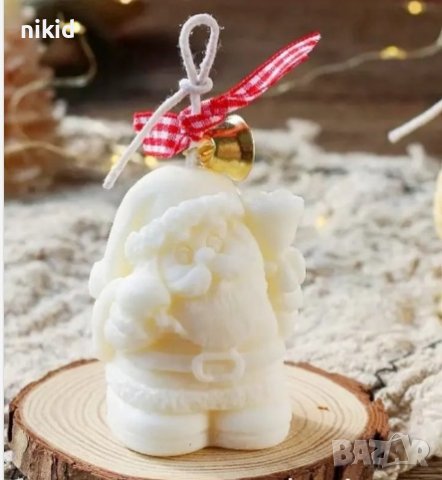 3D Дядо Коледа с камбана в цилиндър силиконов молд форма за фондан гипс свещ шоколад и др украса, снимка 2 - Форми - 23990468