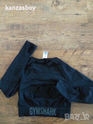 gymshark  FLEX SPORTS LONG SLEEVE CROP TOP - страхотно фитнес бюстие КАТО НОВО, снимка 10 - Корсети, бюстиета, топове - 40145994