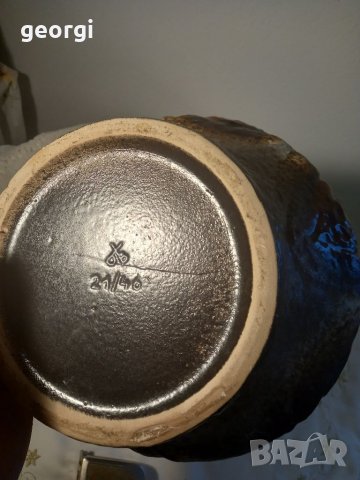 Немска керамична кана ваза ръчна изработка , снимка 9 - Вази - 35355412