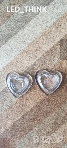 Стъклени поставки за свещи форма сърце 