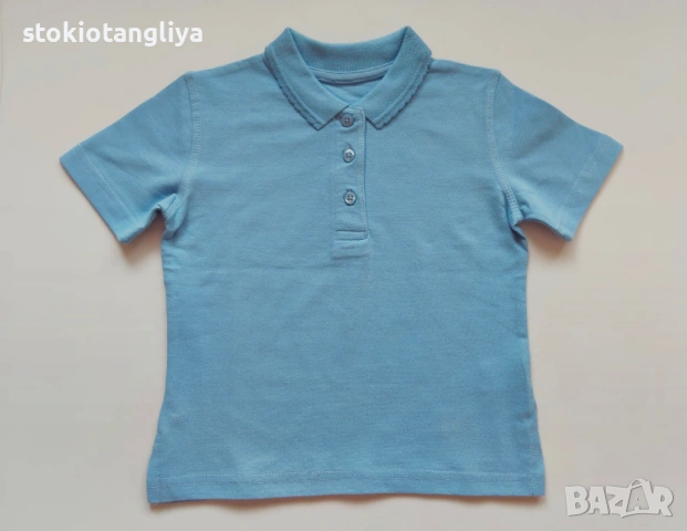 Синя поло тениска за момиче, размер 3-4 г, 104 см