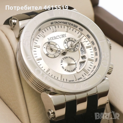 Чисто нов, швейцарски часовник Mercury Chronograph, снимка 4 - Мъжки - 52131999