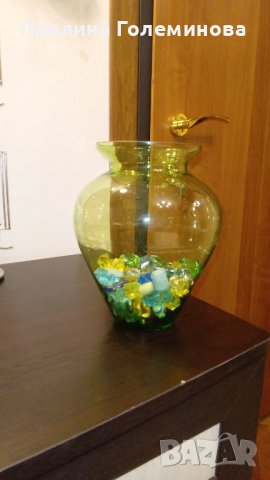 стъклена ваза, снимка 1 - Вази - 42979628