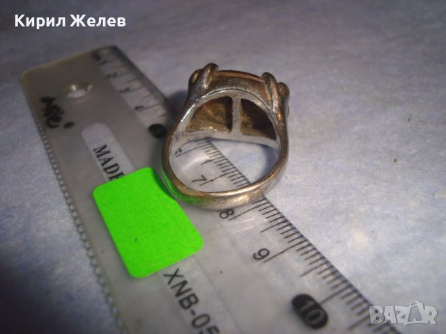 СТАР ПОСРЕБРЕН СКЪПОЦЕНЕН АР ДЕКО ПРЪСТЕН с ЮВЕЛИРНО ШЛИФОВАН НАТУРАЛЕН КАМЪК ТИГРОВО ОКО 26358, снимка 10 - Пръстени - 37395513