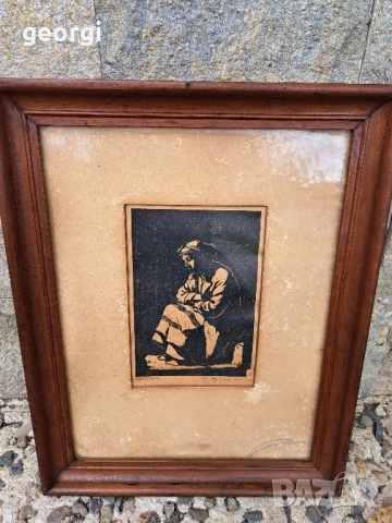  '' Майка " картина на художника партизанин Стефан Куцаров туш върху картон, снимка 6 - Картини - 51565578
