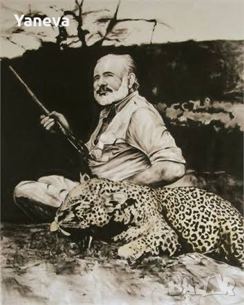 Хемингуей на лов, авторска дърворезба. , снимка 2 - Статуетки - 52673493