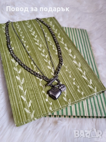 Модерно колие с T-bar закопчаване , снимка 3 - Колиета, медальони, синджири - 52537002