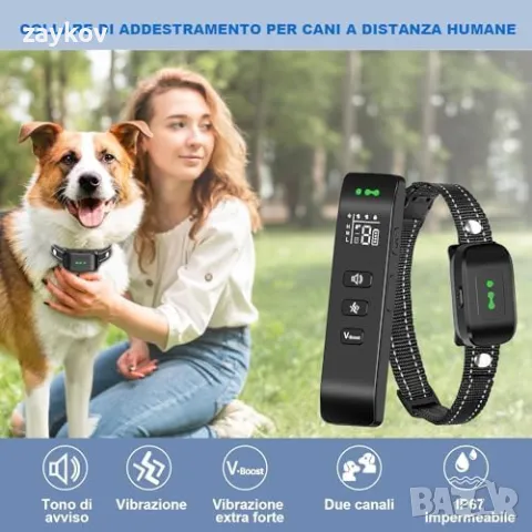 Електрически нашийник за обучение на кучета, 1000 метра дистанционно управление, снимка 3 - Друга електроника - 47972937