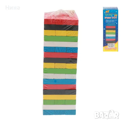 Дървена, цветна дженга, снимка 2 - Игри и пъзели - 48515767