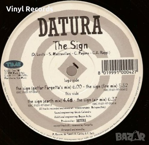 Datura – The Sign ,Vinyl 12", снимка 4 - Грамофонни плочи - 38221974