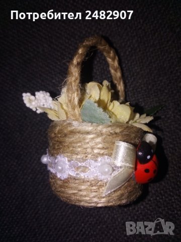 Ръчно изработени мини кошнички с цветя, снимка 17 - Декорация за дома - 38468109