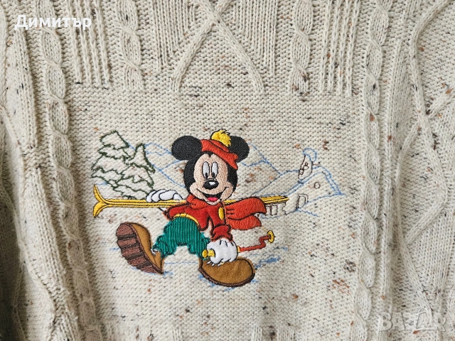Mickey Mouse пуловер Disney L/XL ембродерия pullover , снимка 4 - Пуловери - 53491716