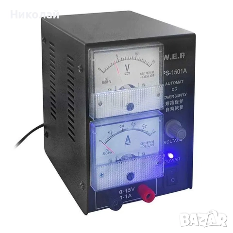 Захранващ блок WEP PS-1501A с аналогова индикация, компактно, снимка 2 - Друга електроника - 52280122